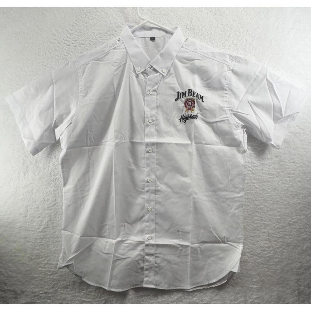 Jim Beam Highball Mens Large Button Up Shirt Drink Responsibly Bartender Shirt - Picture 2 of 4